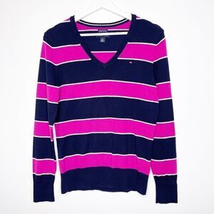 TOMMY HILFIGER Stripe V-neck Sweater 